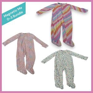 Magnetic Me Baby Girl 0-3 Month Modal Footie Bundle